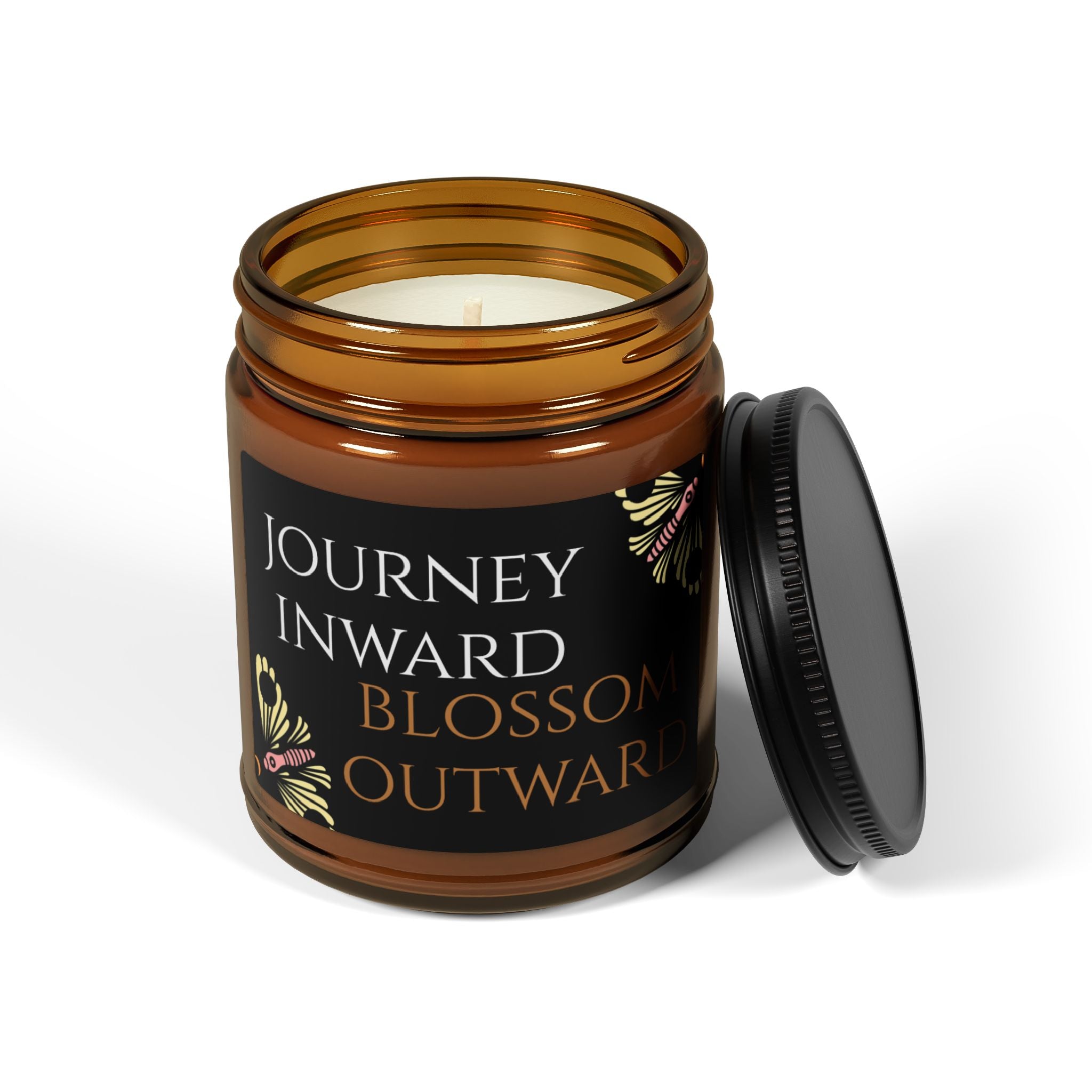 Aromatherapy Soy Candle - Journey Inward, Blossom Outward | Mindfulness Gift, Home Decor, Relaxation, Self-Care