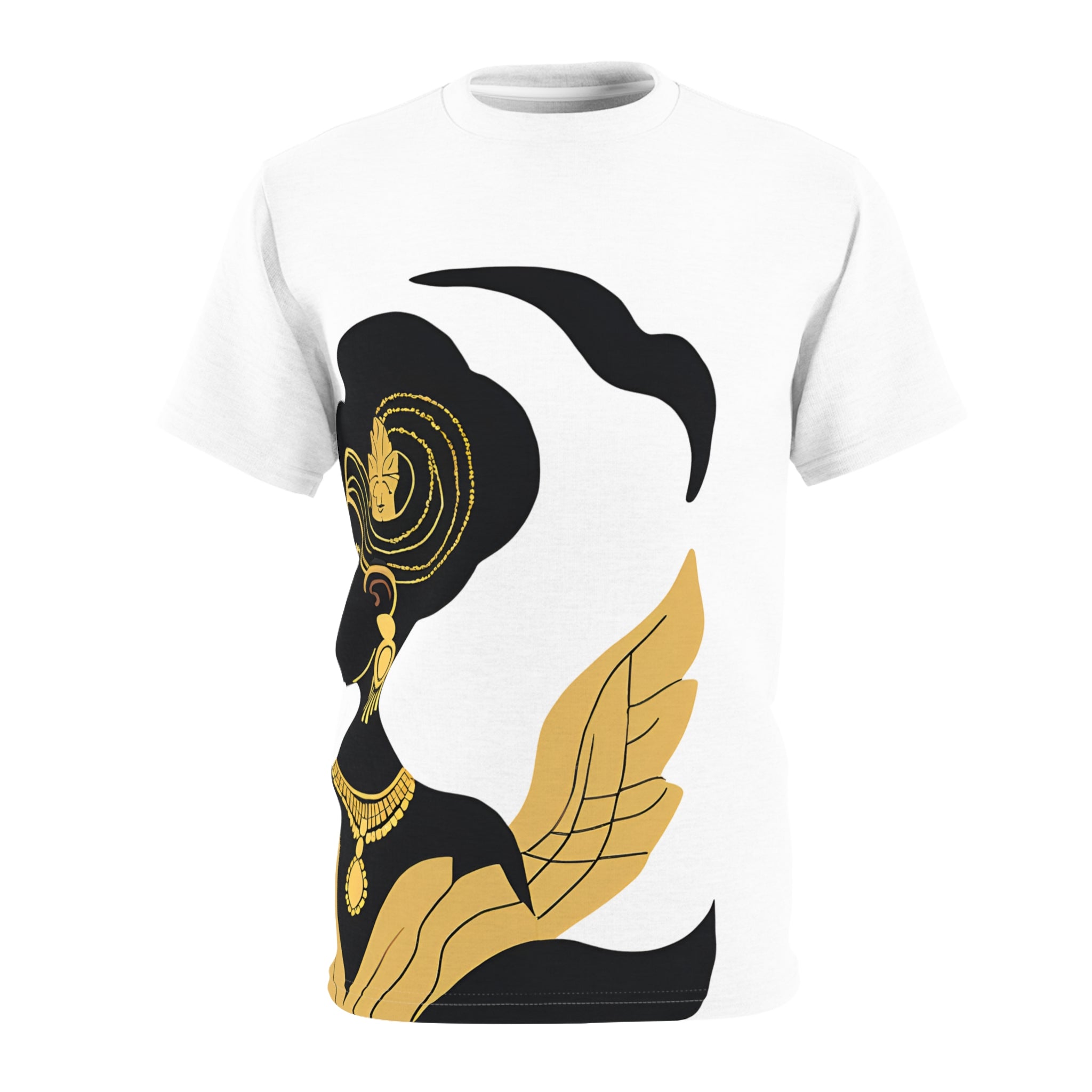 Elegant African Queen Graphic Tee - Unisex Cut & Sew