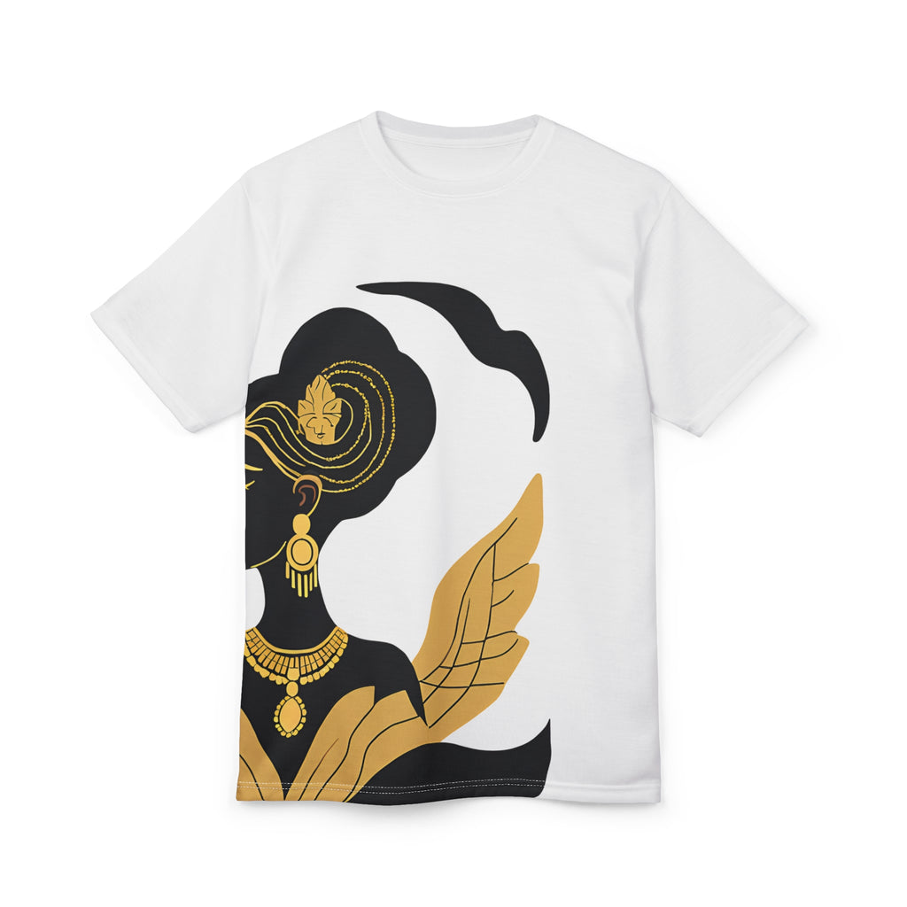 Elegant African Queen Graphic Tee - Unisex Cut & Sew